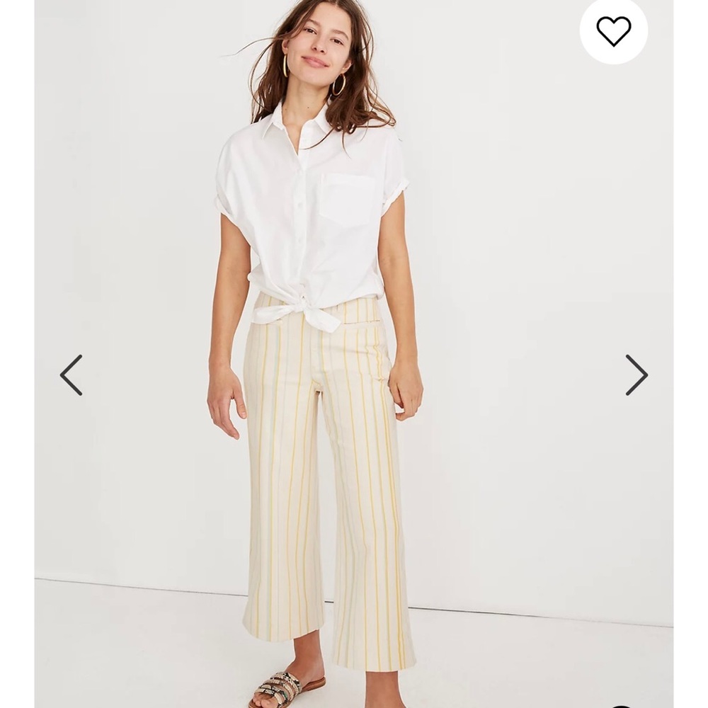 Madewell Emmett Wide-Leg Crop Pants in Stripe
